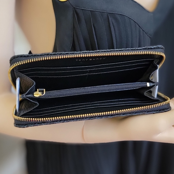 ⚠️LAST 1⚠️ Tory Burch Taylor Zip LG Wallet Black - Picture 3 of 10